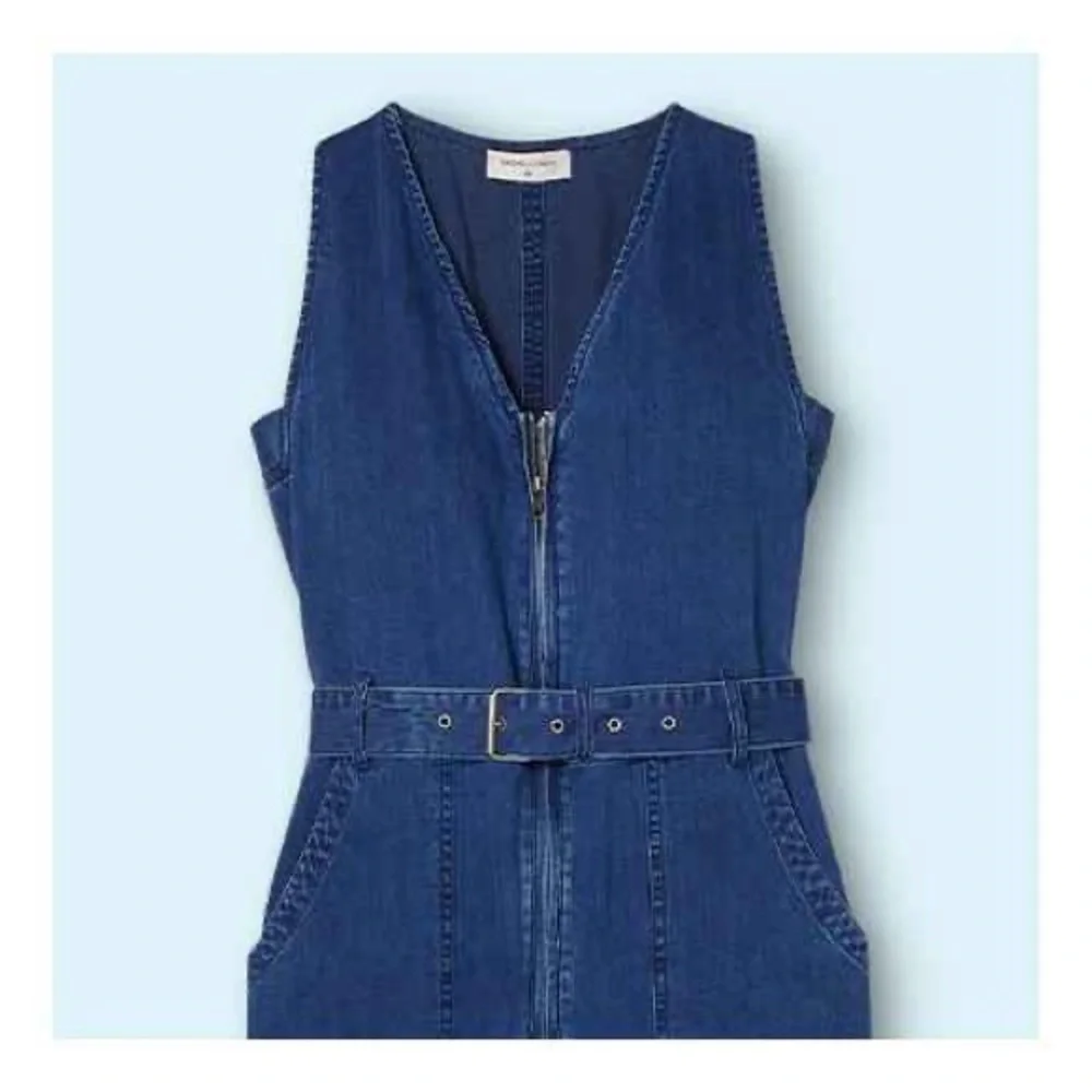 Rachel Comey x Target Blue Denim Jumpsuit Wide Leg Zip Up  Belted Size 6 Blogger - Picture 5 of 8